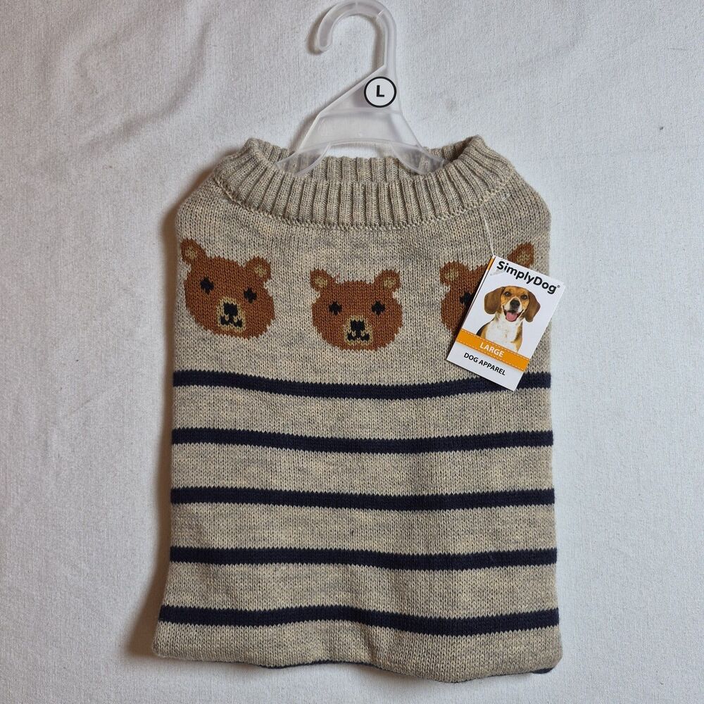 Simply Dog Teddy Bear Sweater Size L Beagle Cocker Spaniel Bulldog Schnauzer